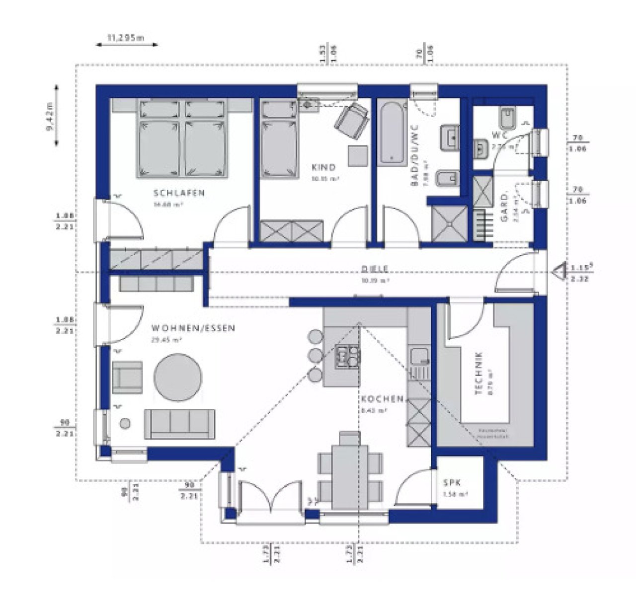 25KW4 96,54 Moderner Satteldach-Bungalow-4